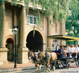 Horse drawn carriage tour in Charleston, South Carolina. Photo courtesy of Charleston CVB.