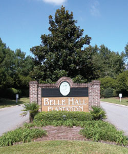 Belle Hall Plantation sign